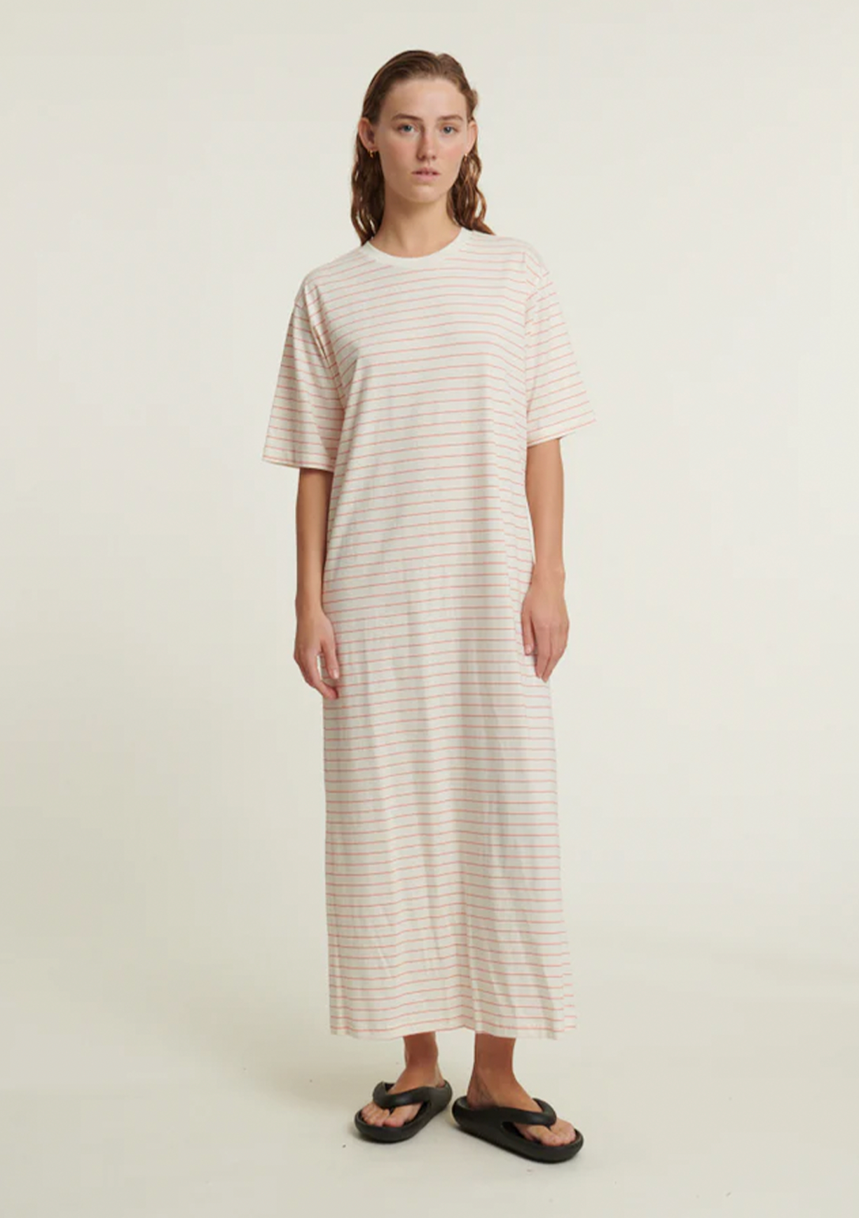 Basic Apparel Raja Striped Dress Kjoler 759 Grenadine / whisper white